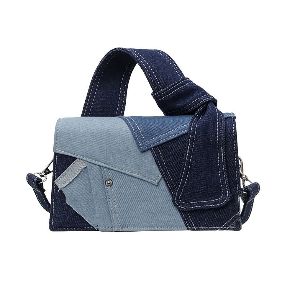 Denim Small Square Bag Patchwork Shoulder Handbag Premium Texture :^)